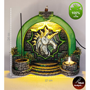 Antik Kapı Unicorn Geriakış Ve Çubuk Tütsülük (işıklı)