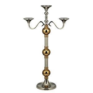 Tolu 3'lü Şamdan Gold 22x49x91 Cm Ak.iv0232
