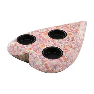 Şiva Çiçek Desenli Pembe T-light 19x4 Cm Ak.fq0008-p