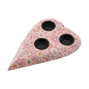 Vitale Şiva Çiçek Desenli Pembe T-light 19x4 Cm Ak.fq0008-p