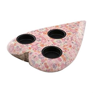 Vitale Şiva Çiçek Desenli Pembe T-light 19x4 Cm Ak.fq0008-p