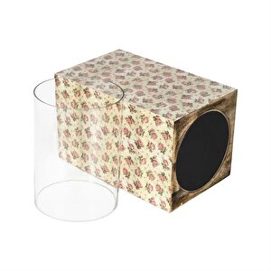 Şiva Çiçek Desenli Krem Mumluk 18x31 Cm Ak.fq0024-k