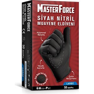 Masterforce Siyah Nitril Eldiven 50 Adet