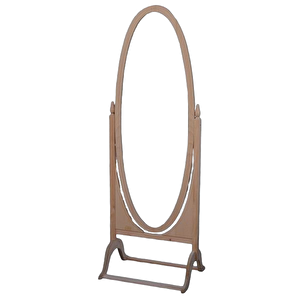 Ayna 13619 Ayaklı Boy Oval Ahşap Kayın Ve Mdf Natüre Ham Ürün Kutu Sevk El Yapım