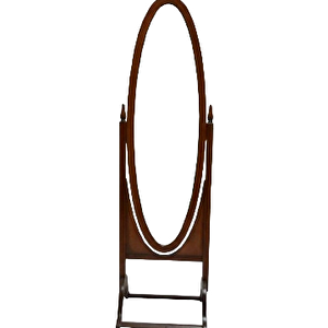 Ayna 13620 Boy Oval Ahşap Kayın Ve Mdf Iskelet. Parlak Ceviz Lake Ayna El Yapım