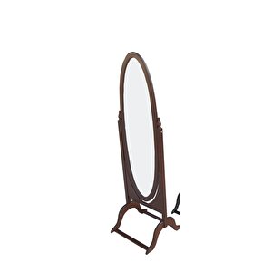 Ayna 13620 Boy Oval Ahşap Kayın Ve Mdf Iskelet. Parlak Ceviz Lake Ayna El Yapım
