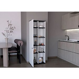 Tdesigno Portre Çok Amaçlı Dolap,10 Raflı, 1 Kapaklı Mutfak Dolabı Kiler Dolabı Banyo Dolabı
