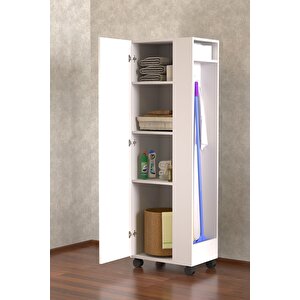 Burçin Paspas,süpürge-temizlik Malzeme Dolabı- Çok Amaçlı Dolap Paspas-vileda Banyo Dolabı Beyaz-60cm