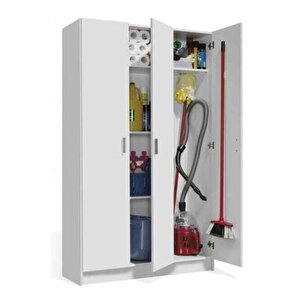 Birce Paspas,süpürge-temizlik Malzeme Dolabı- Çok Amaçlı Dolap Paspas-vileda Banyo Dolabı Beyaz