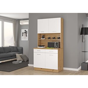 Tdesigno Yaz Çok Amaçlı Dolap-mikrodalga-erzak-airfryer-mutfak-kiler Dolabı-kahve Köşesi-atlantik Çam