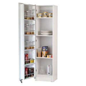 Tdesigno Hibe Çok Amaçlı 90 Derece Açılabilir 1 Kapaklı Kiler Erzak Mutfak Dolabı-45 Cm