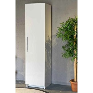 Tdesigno Hibe Çok Amaçlı 90 Derece Açılabilir 1 Kapaklı Kiler Erzak Mutfak Dolabı-45 Cm