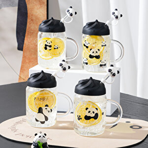 Pipetli Panda Cam Kupa, 12x7,5