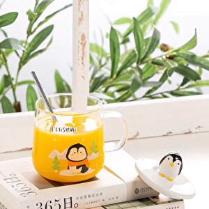 Sevimli Penguen Cam Kupa, 9x8