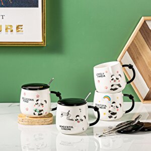 Sevi̇mli̇ Panda Serami̇k Kupa, Renkli̇, 9x8