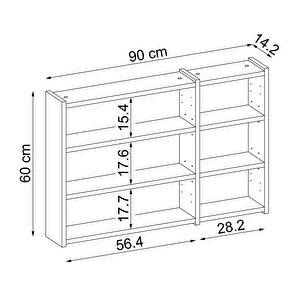 Banyo Dolabı Kulpsuz 3 Kapaklı Mdf 90 Cm Aynalı Banyo Üst Dolabı Beyaz
