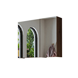 Roomart Banyo Dolabı Kulpsuz 2 Kapaklı Mdf 75 Cm Aynalı Banyo Üst Dolabı