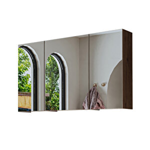 Roomart Banyo Dolabı Kulpsuz 3 Kapaklı Mdf 105 Cm Aynalı Banyo Üst Dolabı