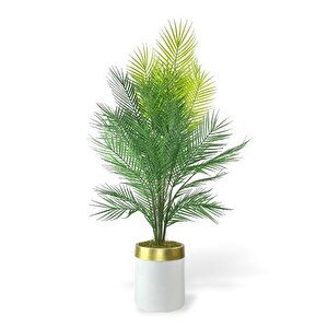 Yapay Ağaç Areka 130*60cm 40yapraklı Beyazgold Paslanmaz Saksıda