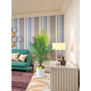 Yapay Ağaç Areka 130*60cm 40yapraklı Beyazgold Paslanmaz Saksıda