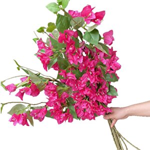 Yapay Çiçek 3dal Begonvil Çiçeği Fuşya 80cm Tek Dal Bodrum Çiçeği Sarkan Çiçek
