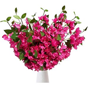 Yapay Çiçek 3dal Begonvil Çiçeği Fuşya 80cm Tek Dal Bodrum Çiçeği Sarkan Çiçek