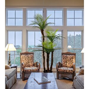 Yapay Ağaç 3 Dal 140cm Areka Palmiye Ağacı Areka 3katlı Salon Çiçeği Yapay Çiçek