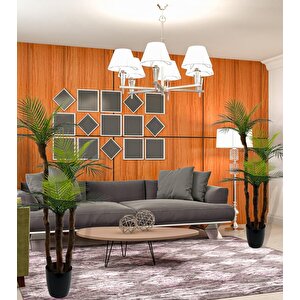 Yapay Ağaç 3 Dal 140cm Areka Palmiye Ağacı Areka 3katlı Salon Çiçeği Yapay Çiçek