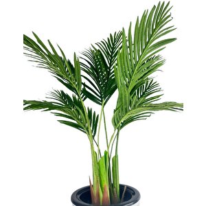 Yapay Areka Palmiye Ağacı Beyaz Kumsal Vazoda Yapay Ağaç 150cm 10 Yaprak