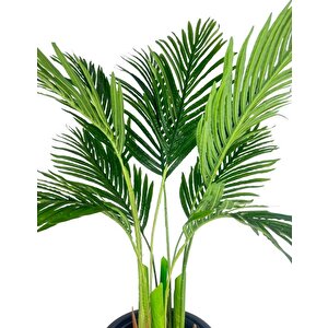 Yapay Areka Palmiye Ağacı Beyaz Kumsal Vazoda Yapay Ağaç 150cm 10 Yaprak