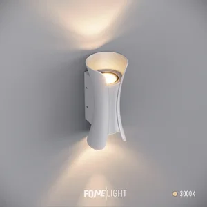 Butterfly 22 cm Beyaz Alüminyum LED Duvar Apliği IP65 Dış Mekan Bahçe Balkon Teras Villa Cephe Aydınlatması 3000K 14 watt
