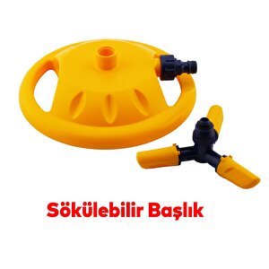 Su Tabancası Fıskiyesi Tablalı Hareketli 3 Kollu Dönerli Bahçe Çim Sulama Aparatı Plastik Dy6013