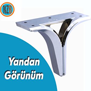 Mobilya Kanepe Sehpa Tv Ünitesi Çekyat Yükseltici Koltuk Ayağı Baza Ayak Krom 12 Cm
