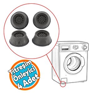 Çamaşır Makinesi Kurutmatitreşim Gürültü Önleyici Yükseltici Ayak Denge Ayağı Kaydırmaz Stoper Gri 4 Adet