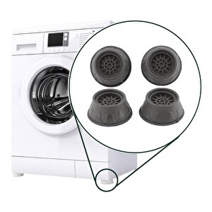Çamaşır Makinesi Kurutmatitreşim Gürültü Önleyici Yükseltici Ayak Denge Ayağı Kaydırmaz Stoper Gri 4 Adet
