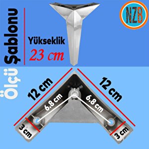 Mobilya Yükseltici Kanepe Sehpa Tv Ünitesi Koltuk Ayağı Baza Ayakları Krom 23 Cm