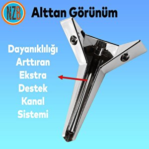 Mobilya Yükseltici Kanepe Sehpa Tv Ünitesi Koltuk Ayağı Baza Ayakları Krom 23 Cm