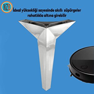 Mobilya Yükseltici Kanepe Sehpa Tv Ünitesi Koltuk Ayağı Baza Ayakları Krom 23 Cm