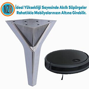 Mobilya Oturma Yükseltici Kanepe Sehpa Tv Ünite Koltuk Ayağı Baza Ayakları Füme 16 Cm
