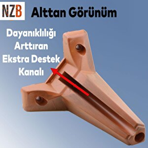 Mobilya Tv Ünitesi Çekyat Koltuk Kanepe Destek Ayağı Yükseltici 15 Cm Kahverengi Baza Ayak 12'li Set