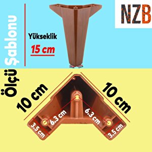 Mobilya Tv Ünitesi Çekyat Koltuk Kanepe Destek Ayağı 15 Cm Ahşap Desenli Baza Ayak 6'lı Set