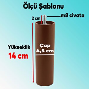 Mobilya Kanepe Sehpa Tv Ünitesi Koltuk Gizli  Orta Destek Ayağı 14 Cm Kahverengi Baza Ayak