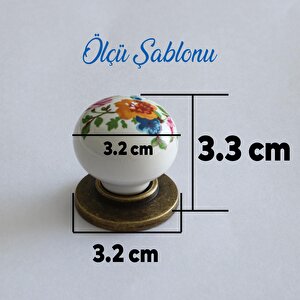 Mobilya Kulp Çiçekli Porselen Düğme Mutfak Dolabı Çekmece Dolap Kulpları Kapak Kulpu Kulbu