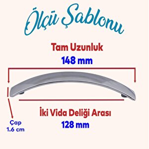 Mobilya Mutfak Dolabı Çekmece Dolap Kapak Kulpu Kulbu Krom 128 Mm Metal Kulp