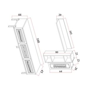 Platin Modern Kitaplıklı Tv Ünitesi