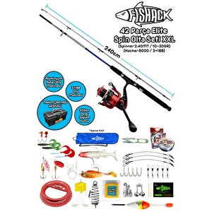 Fishack 42 Parça Elite Spin At-çek Deniz Ve Göl Olta Seti Xxl - 2.40mt / 10-30gr