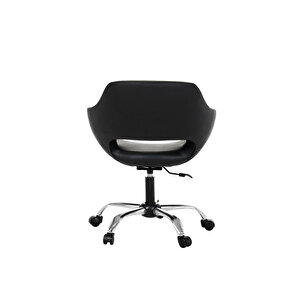 Krom Metal Ayaklı Ofis Çocuk Odası Çalışma Sandalyesi (ayarlanilabi̇li̇r)deri̇ Ci̇ervo