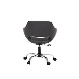 Krom Metal Ayaklı Ofis Çocuk Odası Çalışma Sandalyesi (ayarlanilabi̇li̇r)DERİ Ci̇ervo