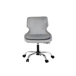Krom Metal Ayaklı Ofis Çocuk Odası Çalışma Sandalyesi (ayarlanilabi̇li̇r) Sele Kulak GRİ Gri