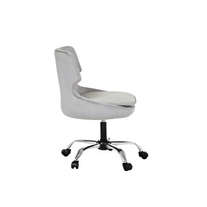 Krom Metal Ayaklı Ofis Çocuk Odası Çalışma Sandalyesi (ayarlanilabi̇li̇r) Sele Kulak GRİ Gri